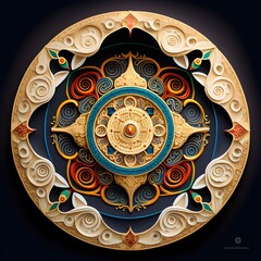 Colorful Buddhist mandala illustration