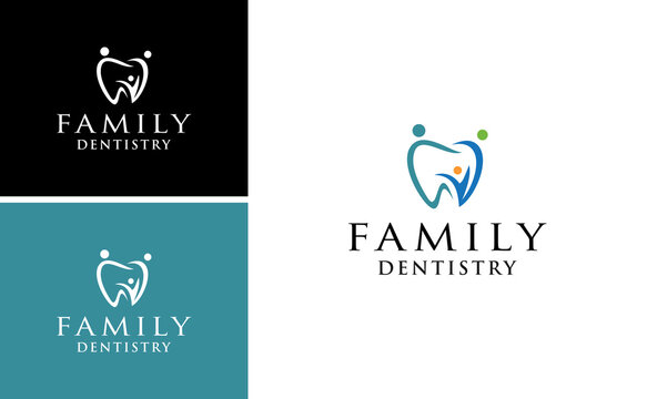 family dentistry logo tooth care vector template