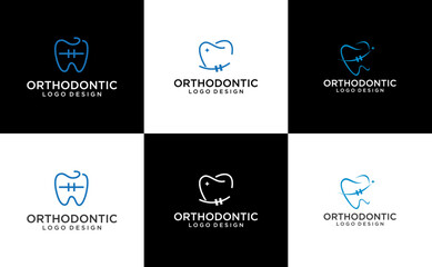 orthodontic dental logo implant tooth vector template