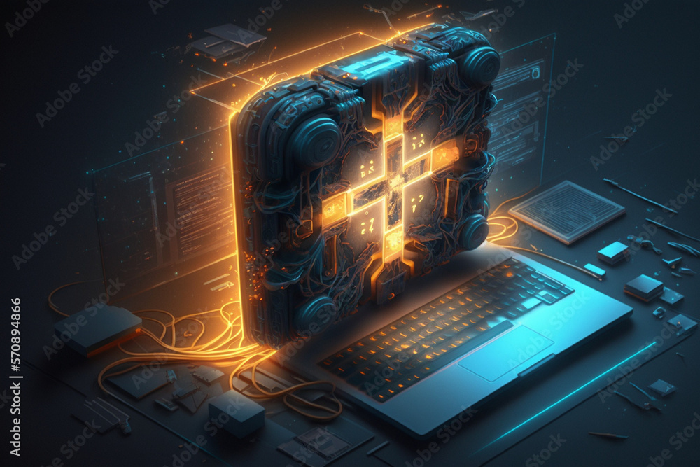 Poster cross-site scripting technology concept, generative ai