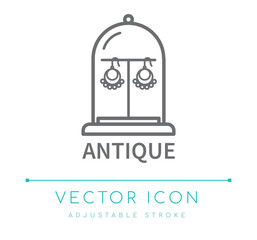 Antique Jewelry Line Icon