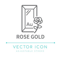 Rose Gold Jewelry Line Icon