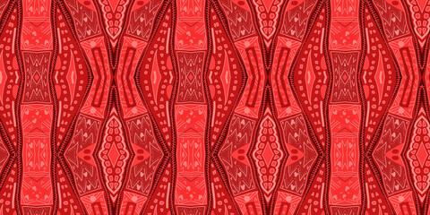 Colored African pattern – Seamless and textured design, geometric shapes and lines, high definition (HD) illustration