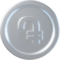 Silver Armenian dram coin 3d render illustration