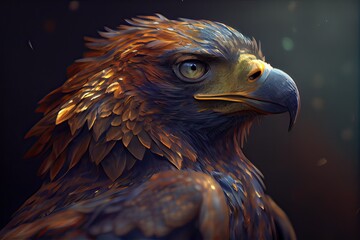 The falcon king in the forest