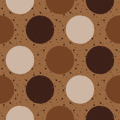 Earth tone polka dots vector repeat pattern design © Elinnet