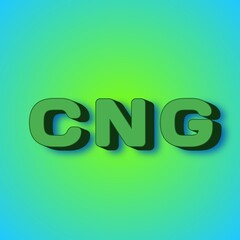 CNG text in green colour for background 