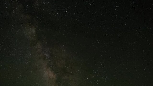 Beautiful night sky with milky way and stars, timelapse 4k