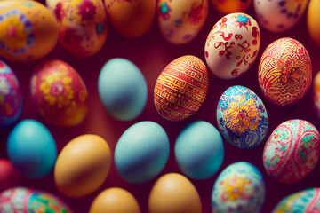 Fototapeta na wymiar Decorating Ukrainian Easter eggs