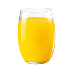Fresh pineapple juice isolated on a transparent background