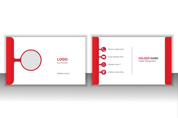 Flat design vector abstract creative .Creative and Clean Business Card Template. Modern business card template red colors. 