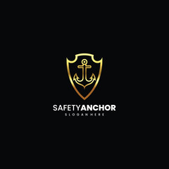 Vector illustration safety anchor gradient colorful