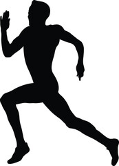male athlete leader run sprint race black silhouette