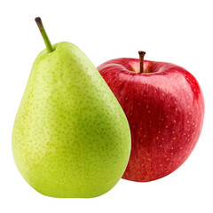 Apple and Pear, fruit mix, isolated on white background, full depth of field, clipping path
