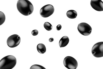 black Olives isolated on white background, clipping path, full depth of field