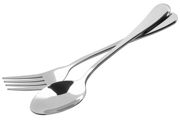 Fork, Spoon, cutlery isolated on white background, clipping path, full depth of field