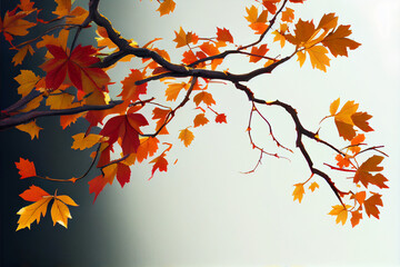 Fototapeta na wymiar Autumn tree branch Generative AI