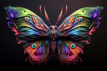 Obraz na płótnie Canvas Abstract Butterfly, AI Generated