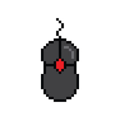 computer  mouse icon 8 bit, pixel art icon  for game  logo. 