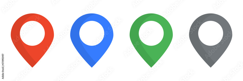 Poster flat style map pin icon set. vector.