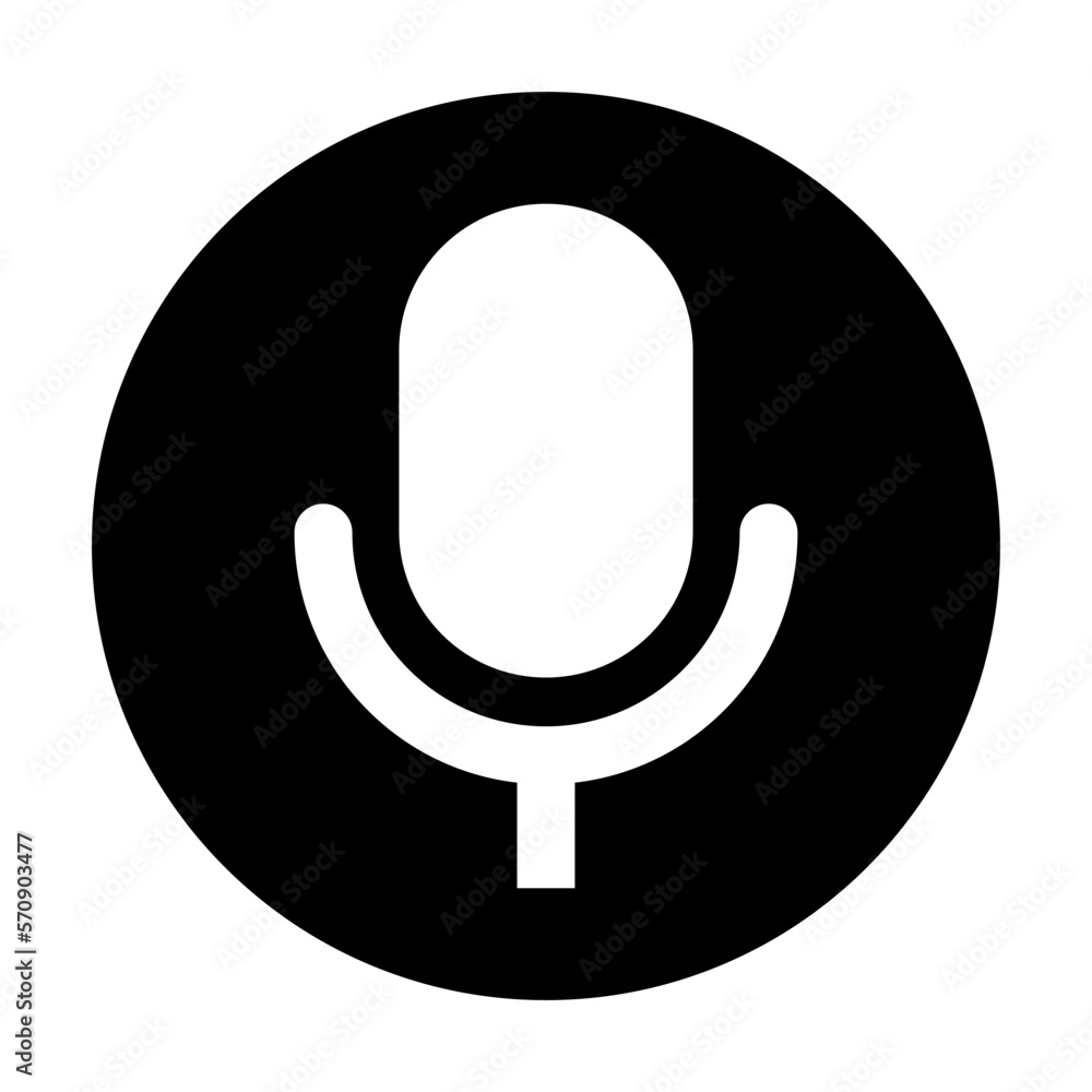 Poster voice button icon. microphone button. vector.