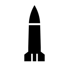 Launch rocket silhouette icon. Vector.