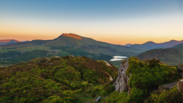 Llyn Mymbyr from the summit of Crimpiau
