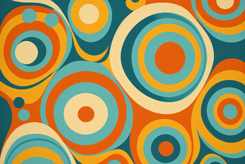 Fototapeta premium Fondo 2d abstracto, colores pastel, estilo 60s, creado con IA generativa