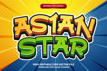 Asian Star Bold 3D Editable text Effect Style