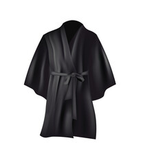 Black  silk bathrobe. vector illustration