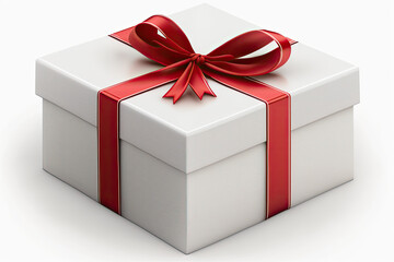 Gift box isolated white. Generative AI