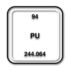 Illustrazione con simbolo elemento chimico plutonio