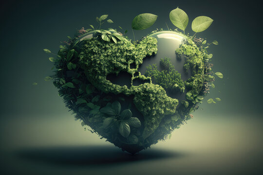Green heart - environmental protection concept
