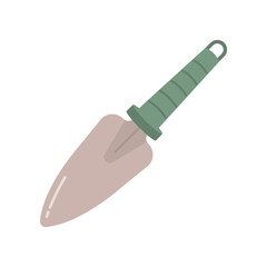 Garden shovel isolated on white background. Garden equipment, tool. Seasonal garden work. Spring vector llustration.