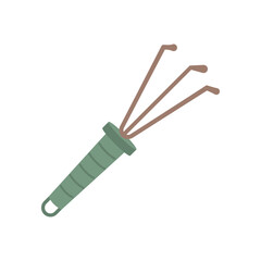 Garden fan rake isolated on white background. Garden equipment, tool. Seasonal garden work. Spring vector llustration.