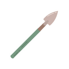 Garden shovel isolated on white background. Garden equipment, tool. Seasonal garden work. Spring vector llustration.