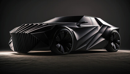 Naklejka premium 2030 Model Vantablack Car Design | Generative AI