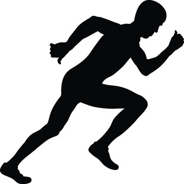 recommend clip art: athlete sprinter start race black silhouette