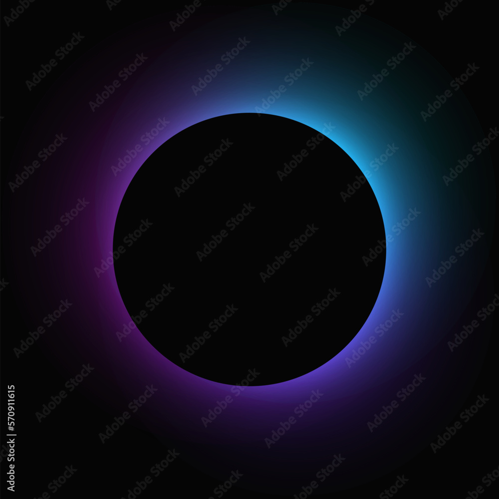 Poster circle illuminate light frame with color gradient
