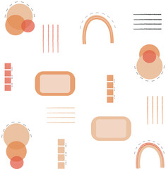 Abstract beige graphic set
