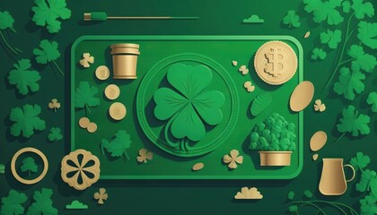 Obraz premium St. Patrick's day background with copy space for text generative ai.