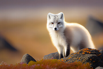 Arctic fox Vulpes lagopus, Generative AI