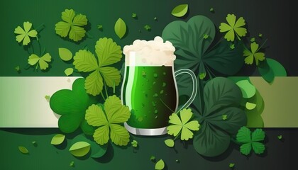 St. Patrick's day background with copy space for text generative ai.