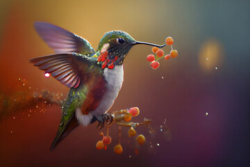 Hummingbird hovering, Generative AI