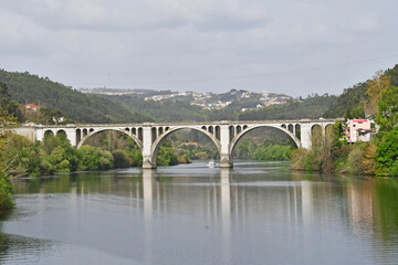 Fototapeta na wymiar Pala Ribadouro, Portugal - march 27 2022 : bridge