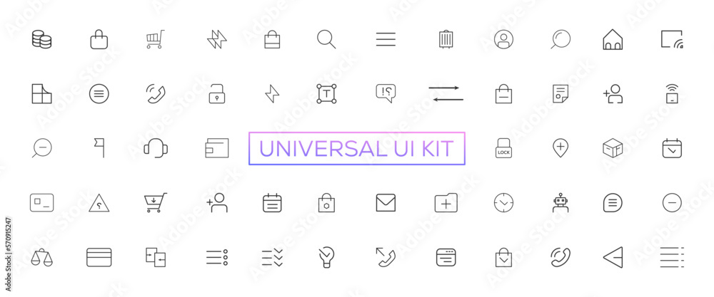 Poster minimalist and simple looking ui icons set for dark, light mode. outline isolated user interface ele