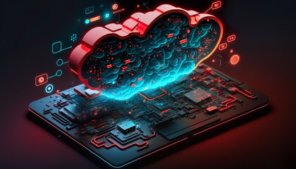 Fototapeta premium Cloud storage center technology.big data management concepts