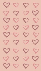 Hand drawn seamless pattern with hearts