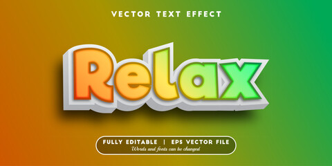 Text effects 3d relax, editable text style