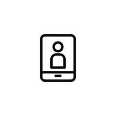person in the smartphone. outline icon